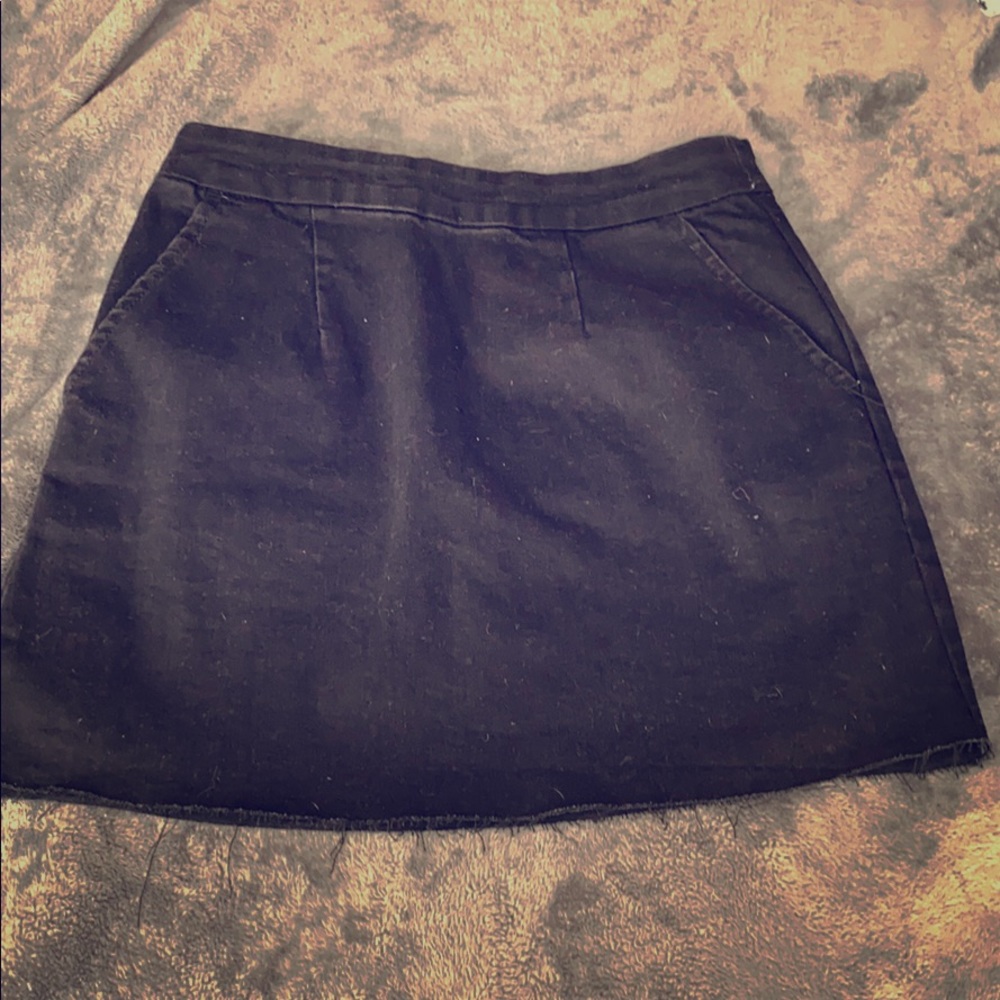 Black denim skirt